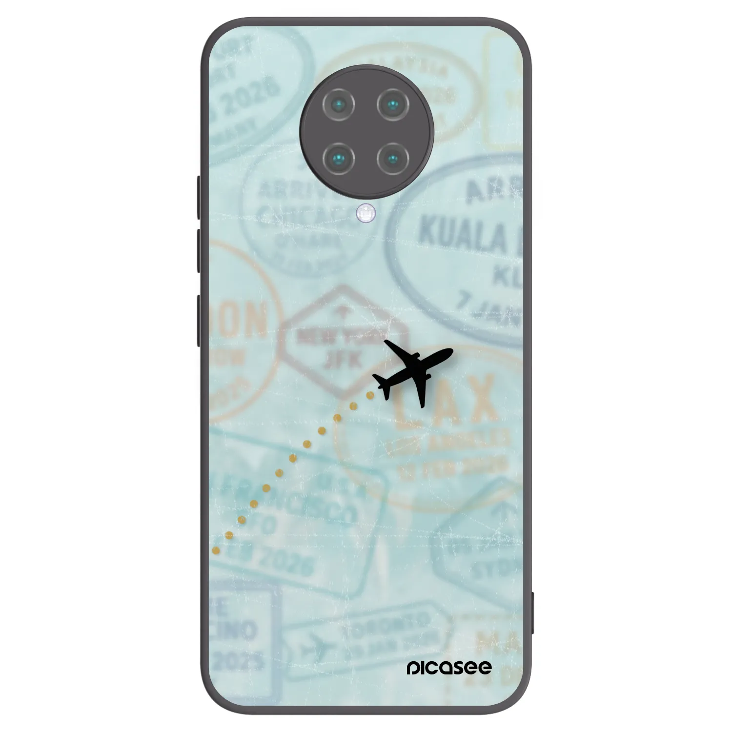 Picasee silikonowe czarne etui na Xiaomi Poco F2 Pro - FLIGHT PATH