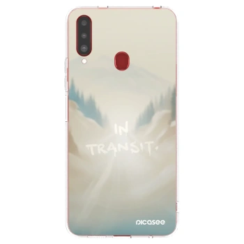 Picasee silikonowe przeźroczyste etui na Samsung Galaxy A20s - IN TRANSIT