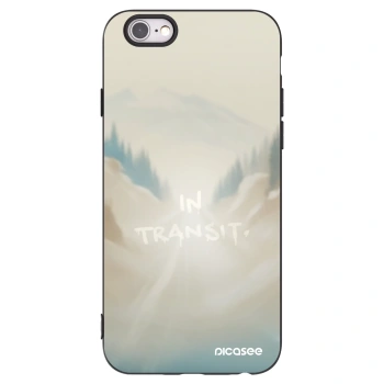 Picasee silikonowe czarne etui na Apple iPhone 6/6S - IN TRANSIT