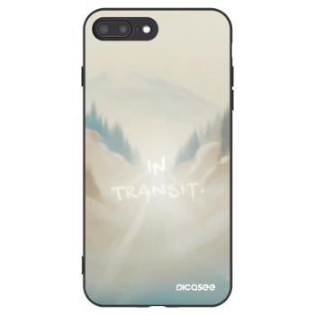 Picasee silikonowe czarne etui na Apple iPhone 8 Plus - IN TRANSIT