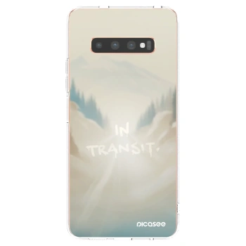 Picasee silikonowe przeźroczyste etui na Samsung Galaxy S10 Plus G975 - IN TRANSIT