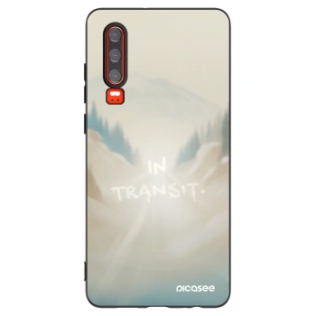 Picasee silikonowe czarne etui na Huawei P30 - IN TRANSIT