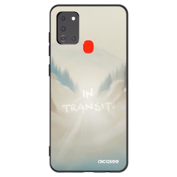 Picasee silikonowe czarne etui na Samsung Galaxy A21s - IN TRANSIT