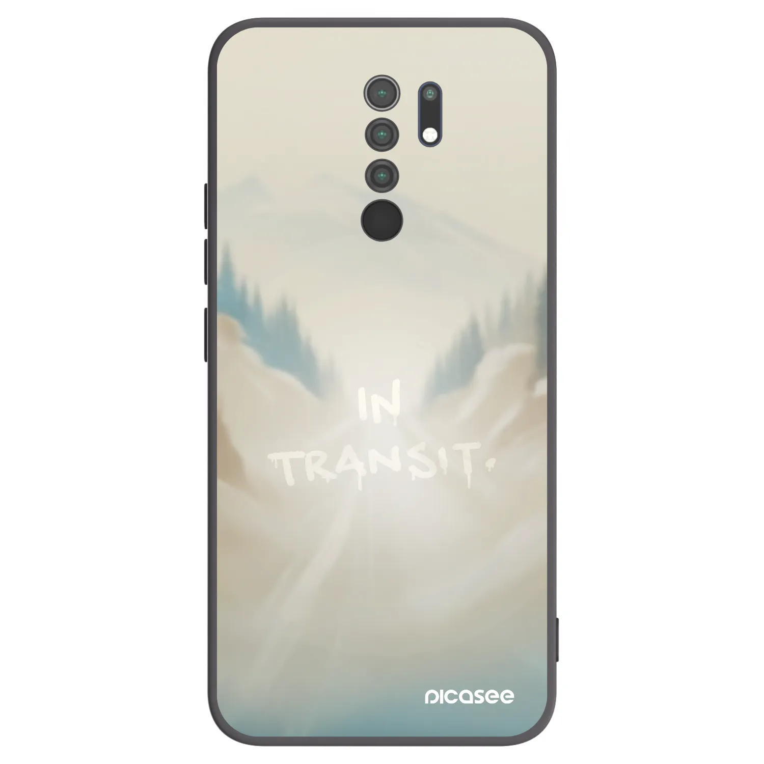 Picasee silikonowe czarne etui na Xiaomi Redmi 9 - IN TRANSIT