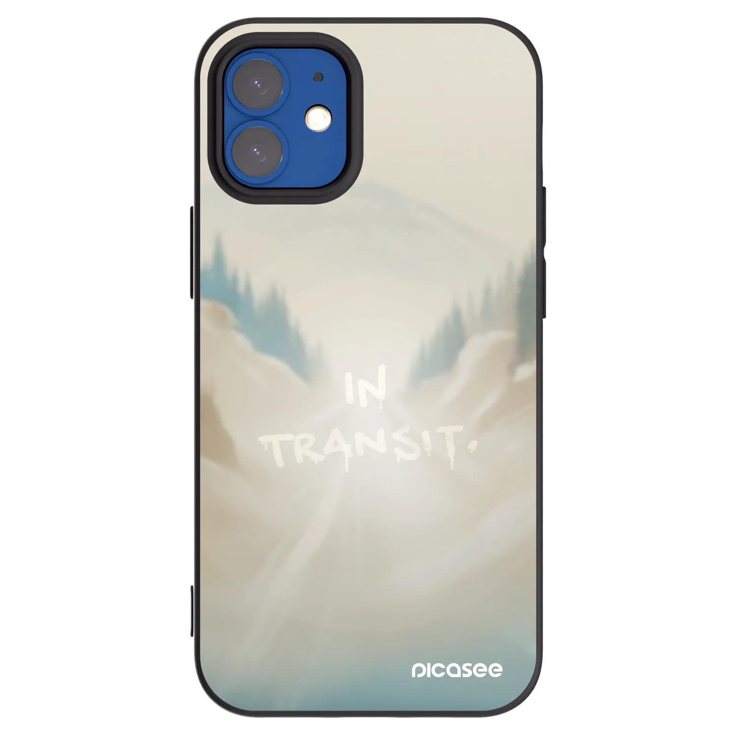 Picasee silikonowe czarne etui na Apple iPhone 12 mini - IN TRANSIT