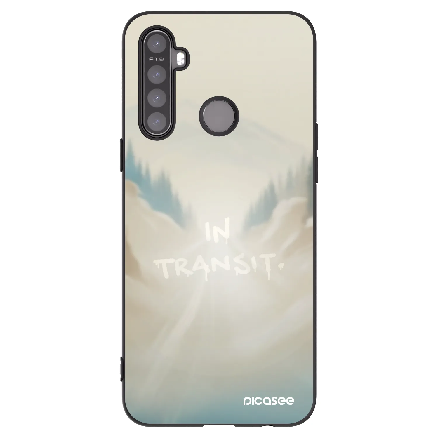 Picasee silikonowe czarne etui na Realme 5 - IN TRANSIT