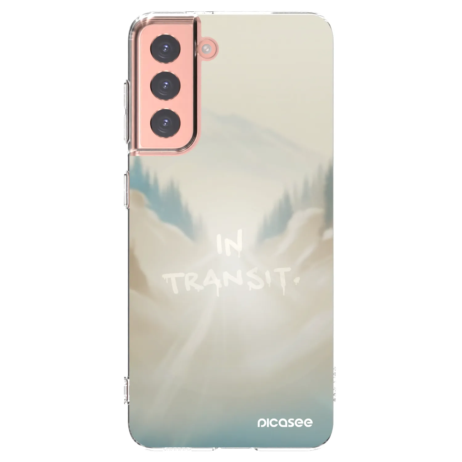 Picasee silikonowe przeźroczyste etui na Samsung Galaxy S21 5G G991B - IN TRANSIT