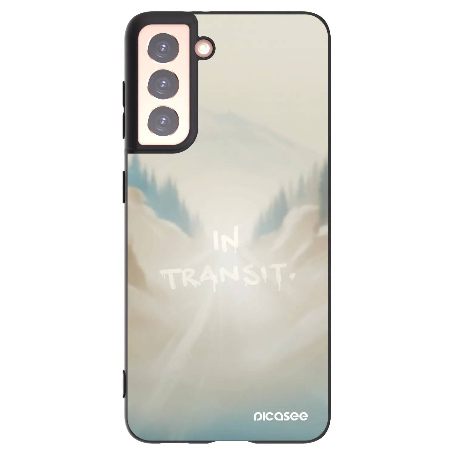 Picasee silikonowe czarne etui na Samsung Galaxy S21 5G G991B - IN TRANSIT