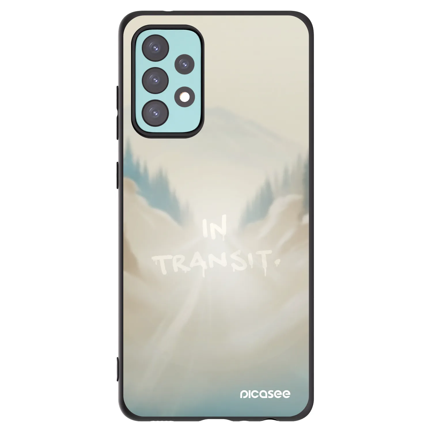 Picasee silikonowe czarne etui na Samsung Galaxy A72 A725F - IN TRANSIT