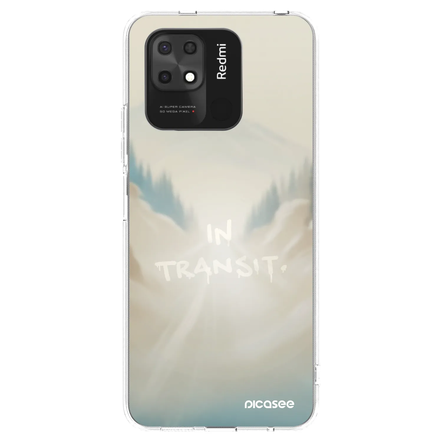 Picasee silikonowe przeźroczyste etui na Xiaomi Redmi 10C - IN TRANSIT
