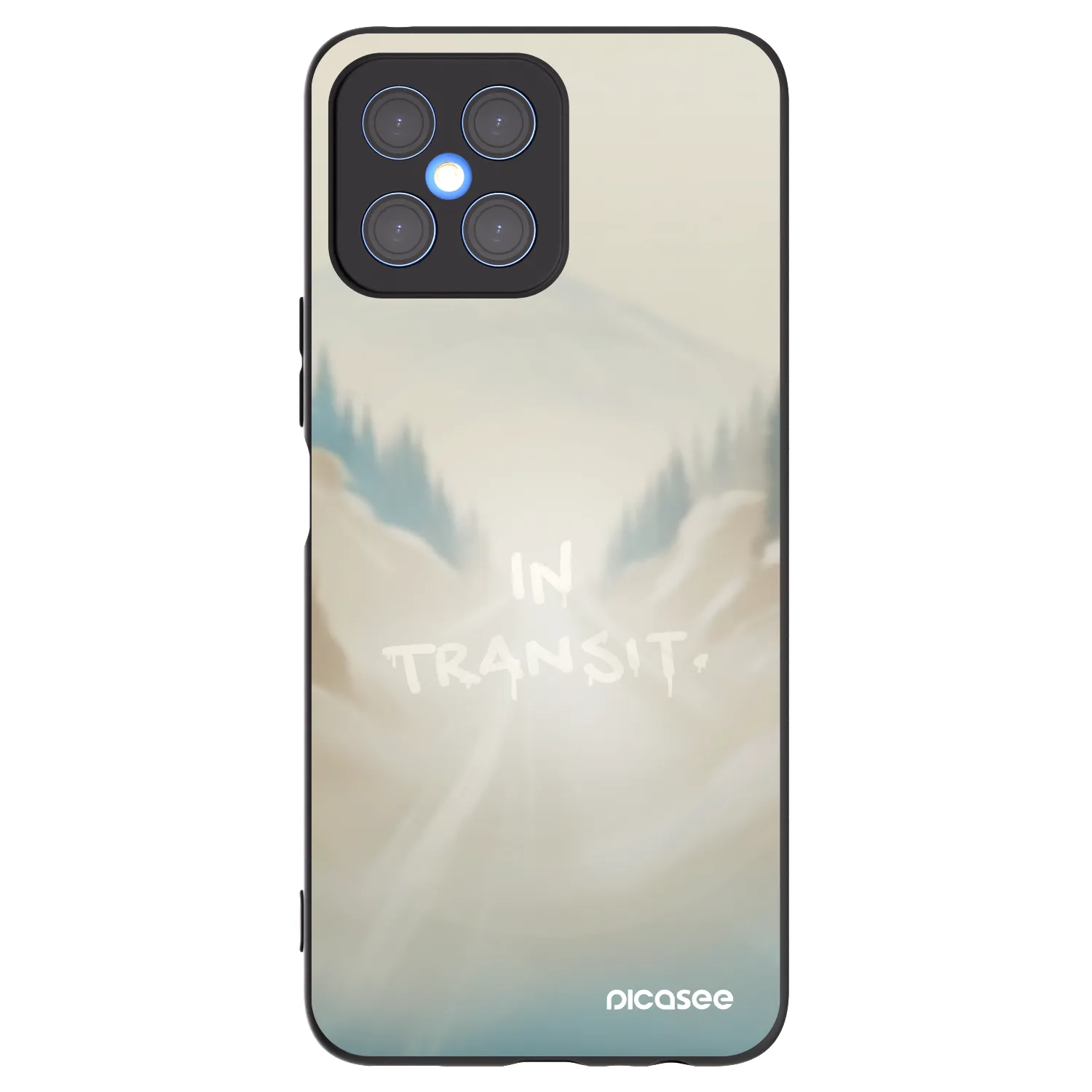 Picasee silikonowe czarne etui na Honor X8 4G - IN TRANSIT