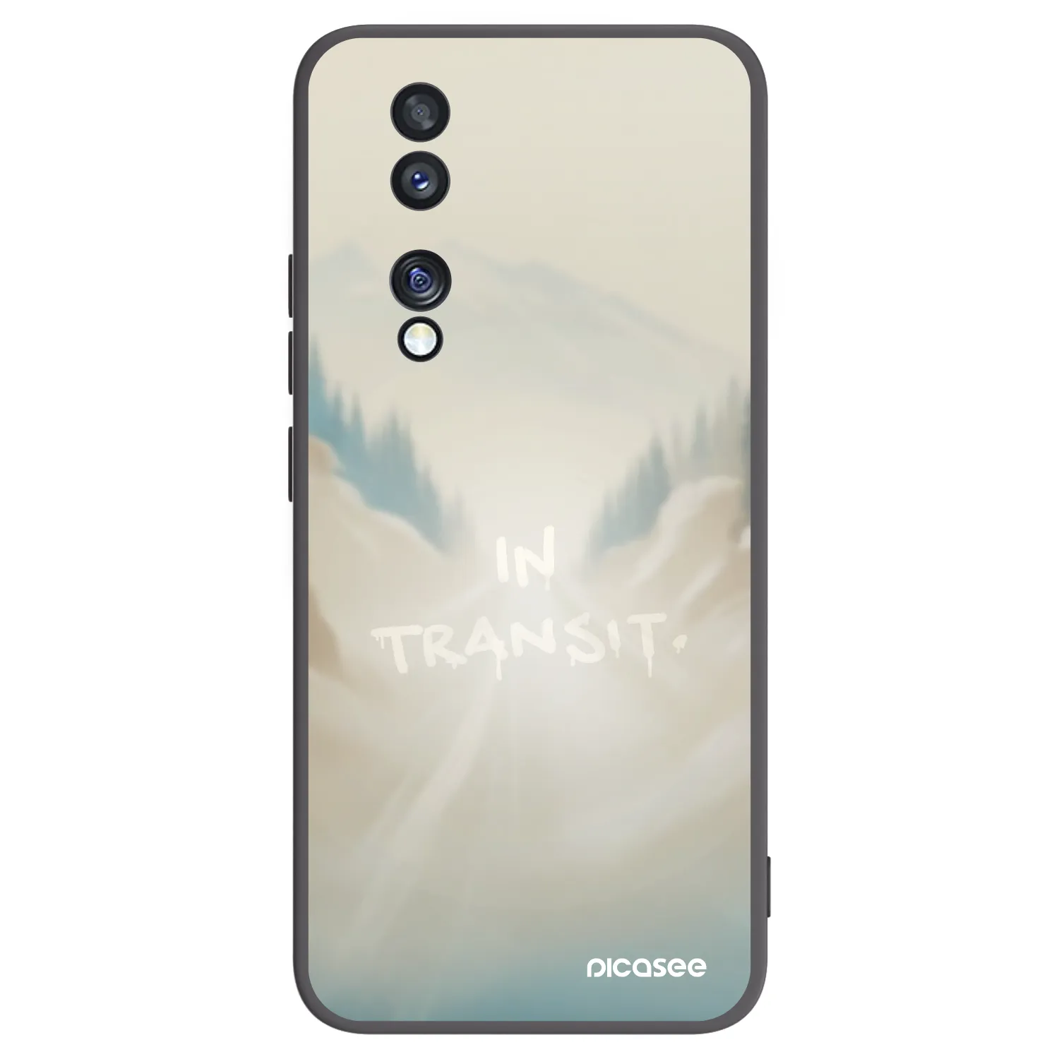Picasee silikonowe czarne etui na Honor 70 - IN TRANSIT