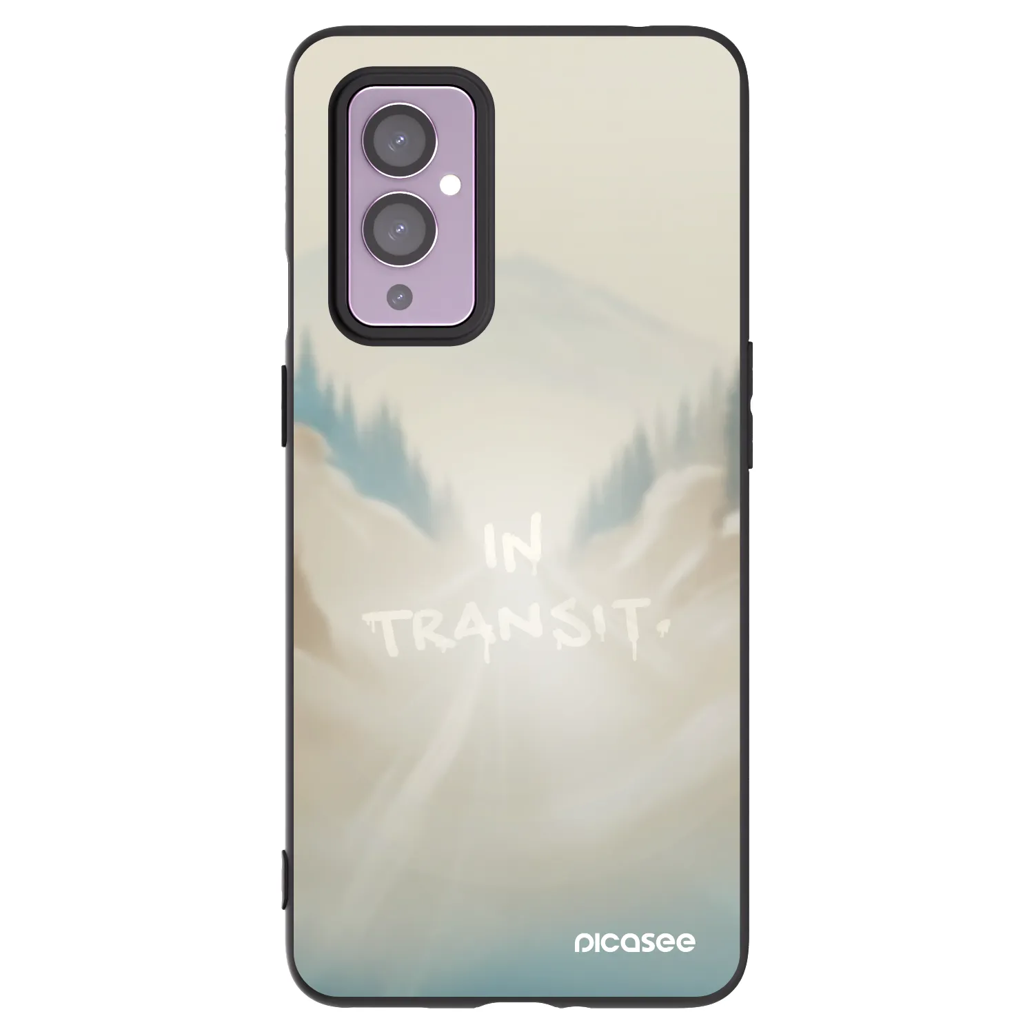 Picasee silikonowe czarne etui na OnePlus 9 - IN TRANSIT
