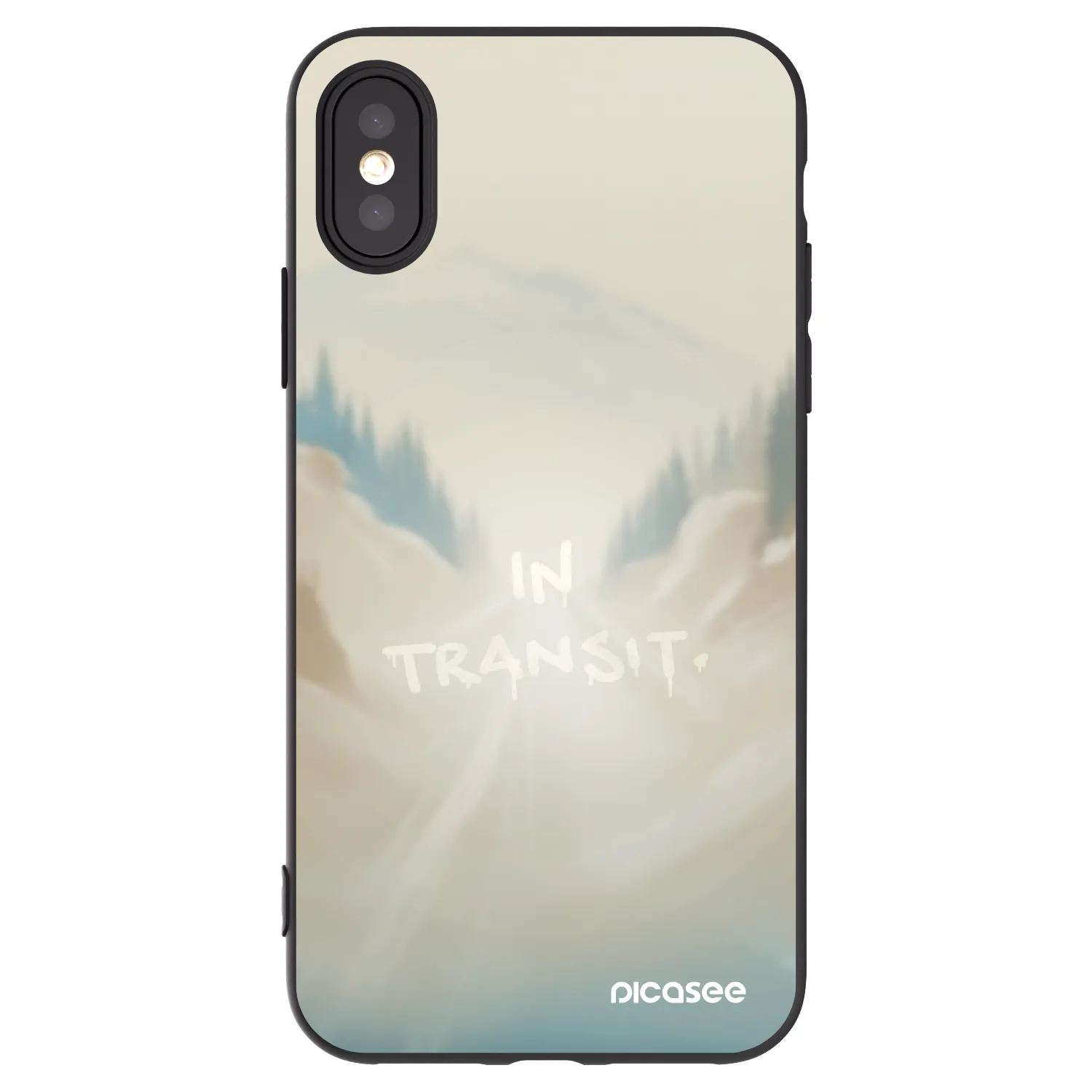 Picasee silikonowe czarne etui na Apple iPhone X/XS - IN TRANSIT