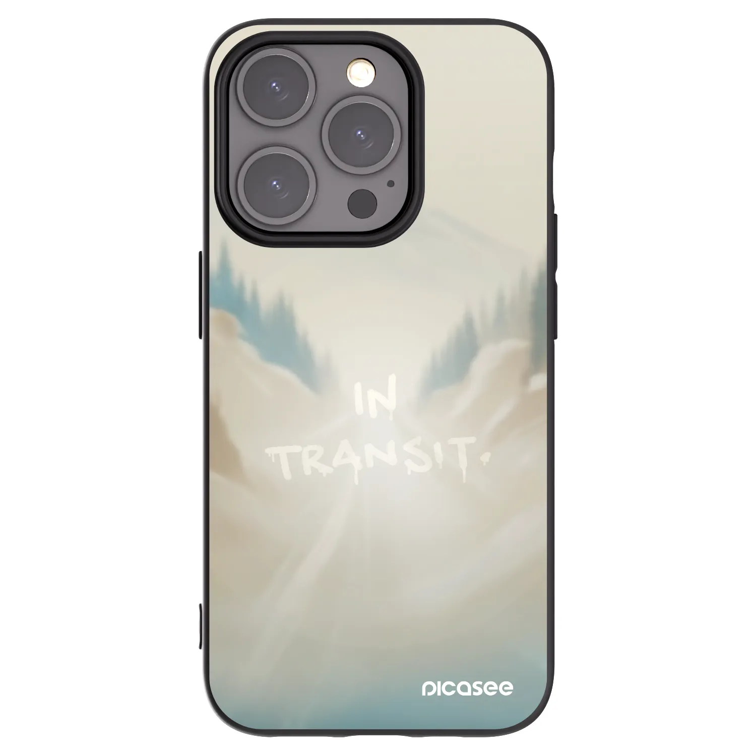 Picasee silikonowe czarne etui na Apple iPhone 15 Pro - IN TRANSIT