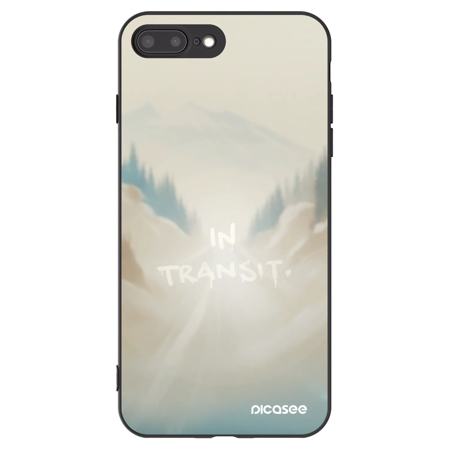 Picasee silikonowe czarne etui na Apple iPhone 8 Plus - IN TRANSIT