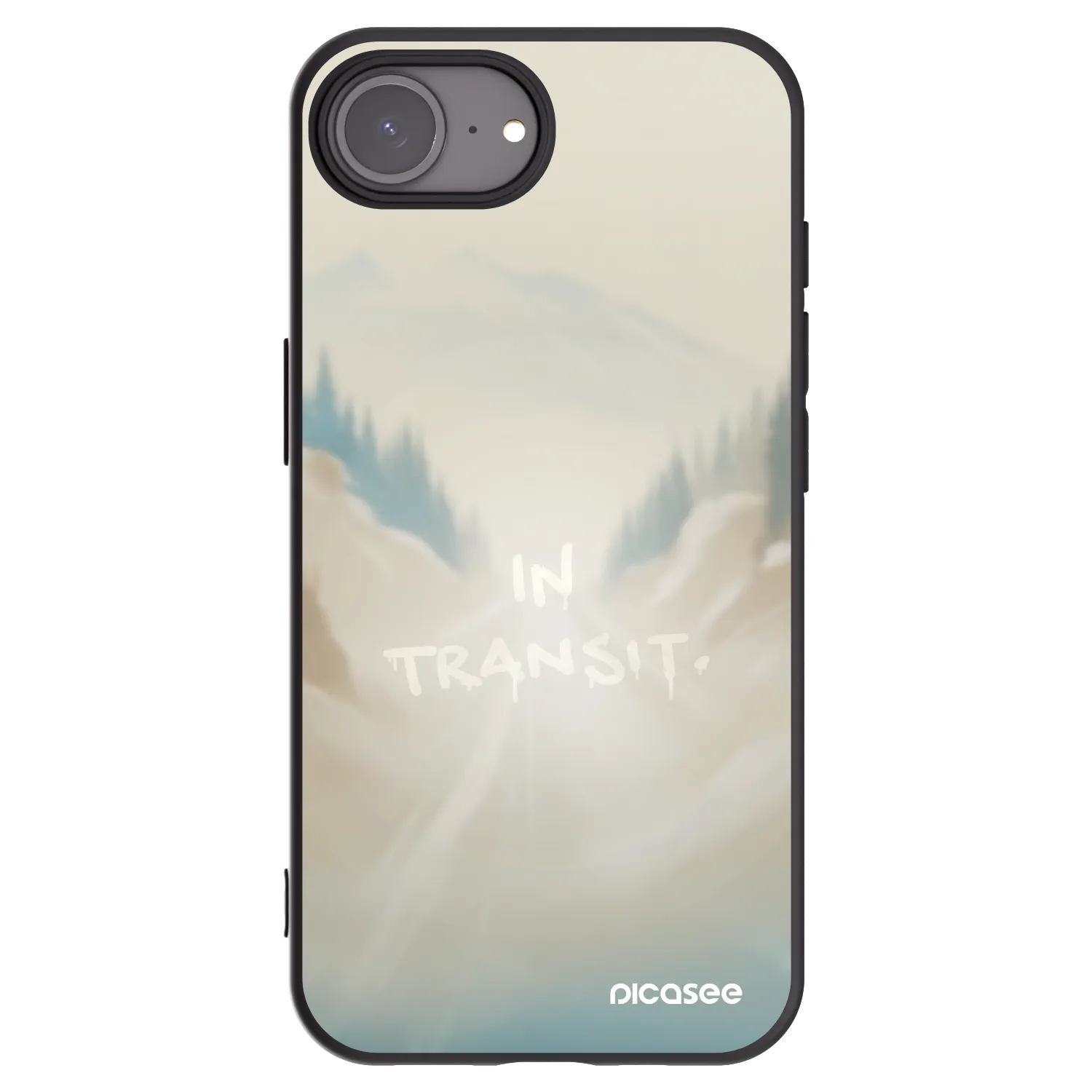 Picasee silikonowe czarne etui na Apple iPhone 16e - IN TRANSIT