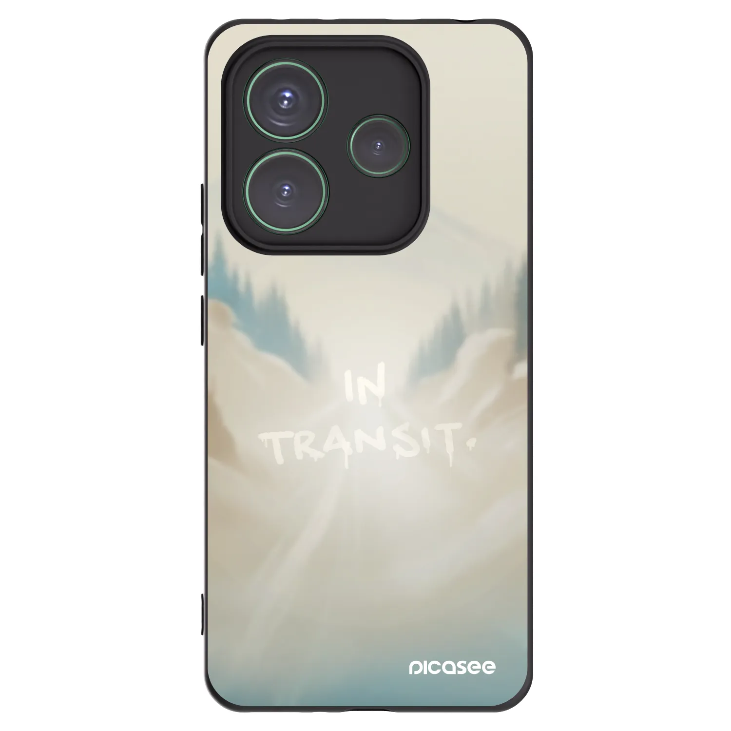 Picasee silikonowe czarne etui na Xiaomi Redmi Note 14 5G - IN TRANSIT