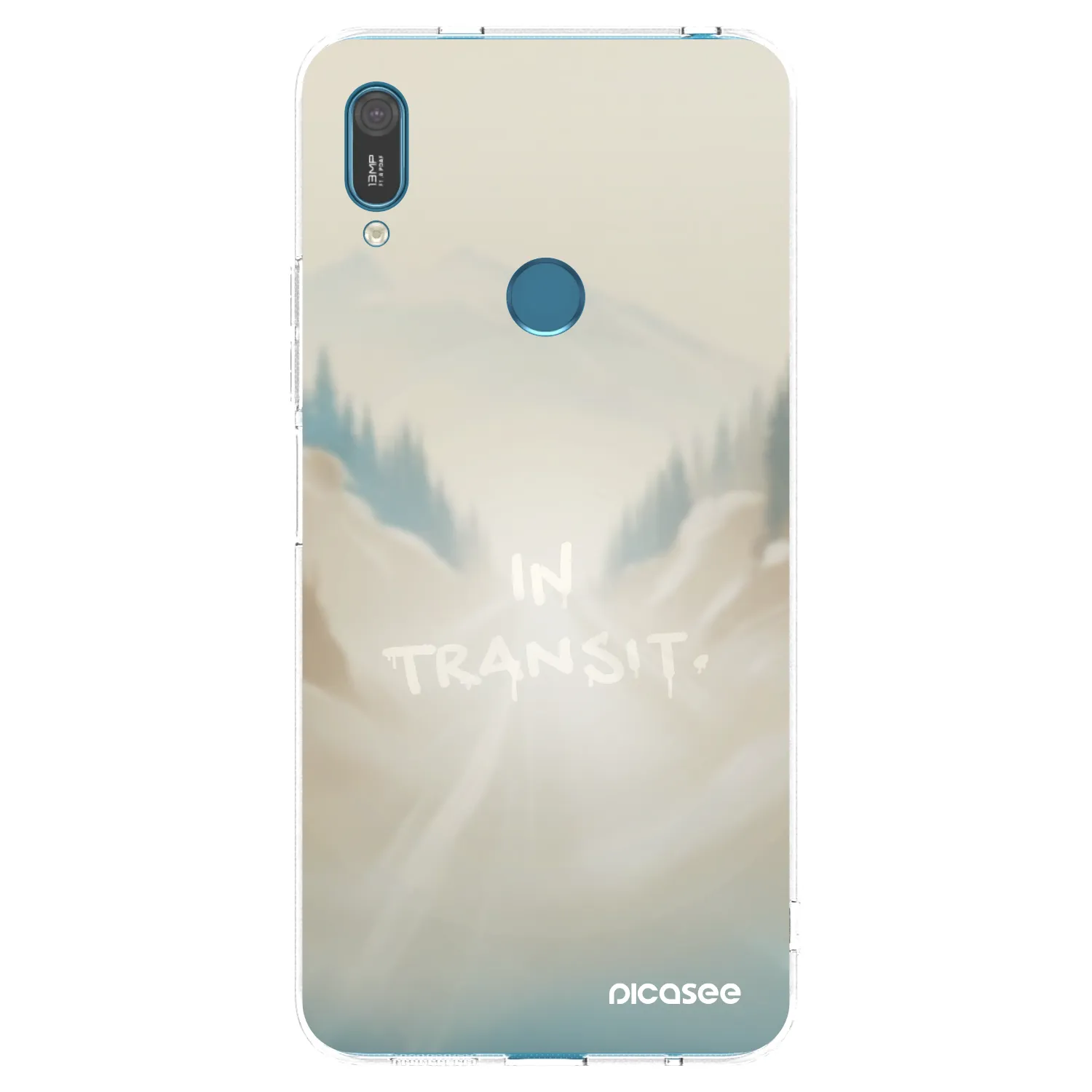 Picasee silikonowe przeźroczyste etui na Huawei Y7 2019 - IN TRANSIT