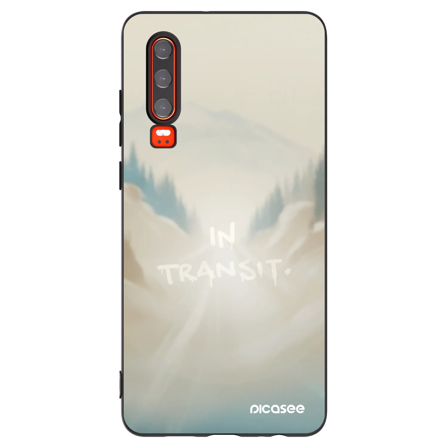 Picasee silikonowe czarne etui na Huawei P30 - IN TRANSIT