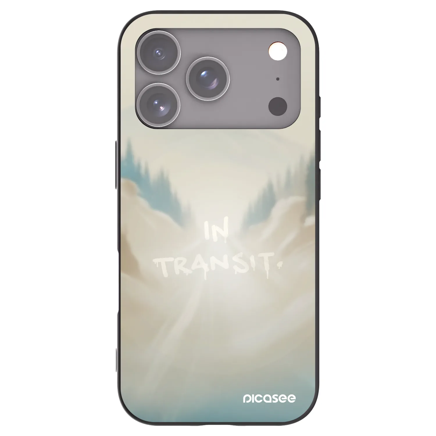 Picasee silikonowe czarne etui na Apple iPhone 17 Pro - IN TRANSIT