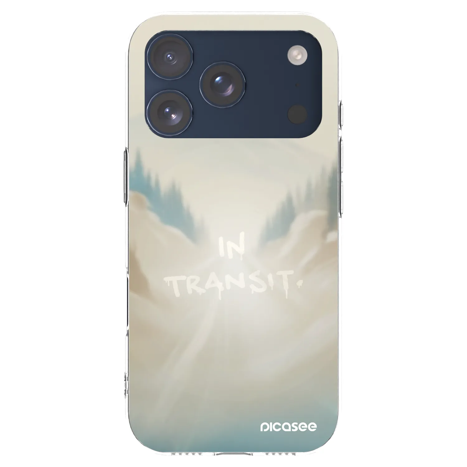 Picasee silikonowe przeźroczyste etui na Apple iPhone 17 Pro - IN TRANSIT