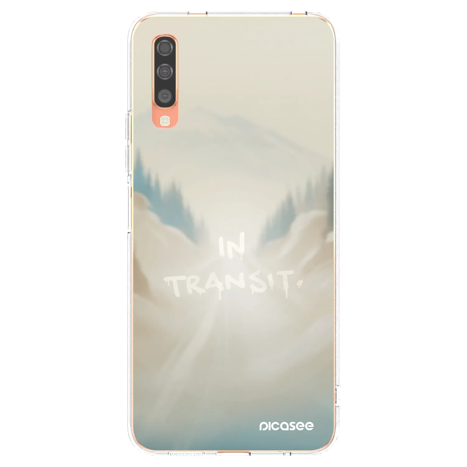 Picasee silikonowe przeźroczyste etui na Samsung Galaxy A70 A705F - IN TRANSIT