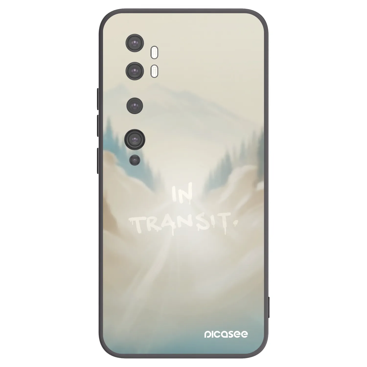 Picasee silikonowe czarne etui na Xiaomi Mi Note 10 (Pro) - IN TRANSIT