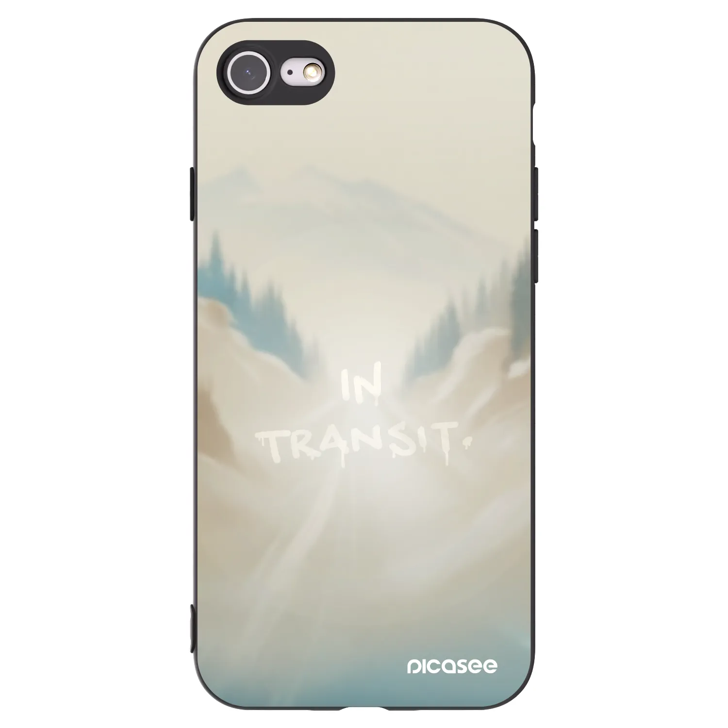 Picasee silikonowe czarne etui na Apple iPhone SE 2020 - IN TRANSIT