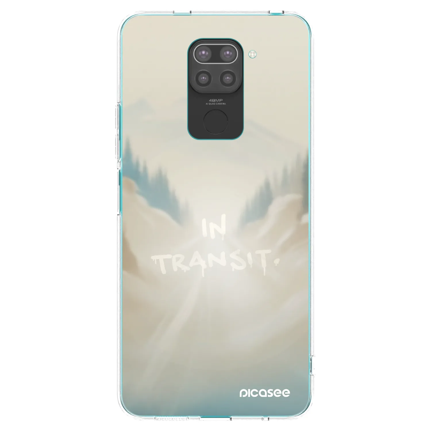 Picasee silikonowe czarne etui na Xiaomi Redmi Note 9 - IN TRANSIT