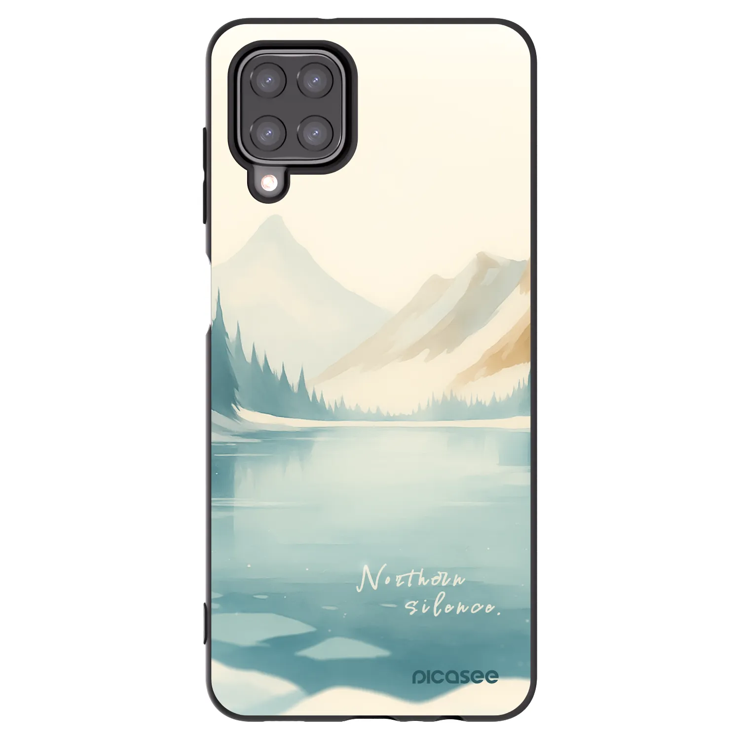 Picasee silikonowe czarne etui na Samsung Galaxy A12 A125F - NOTHERN SILENCE