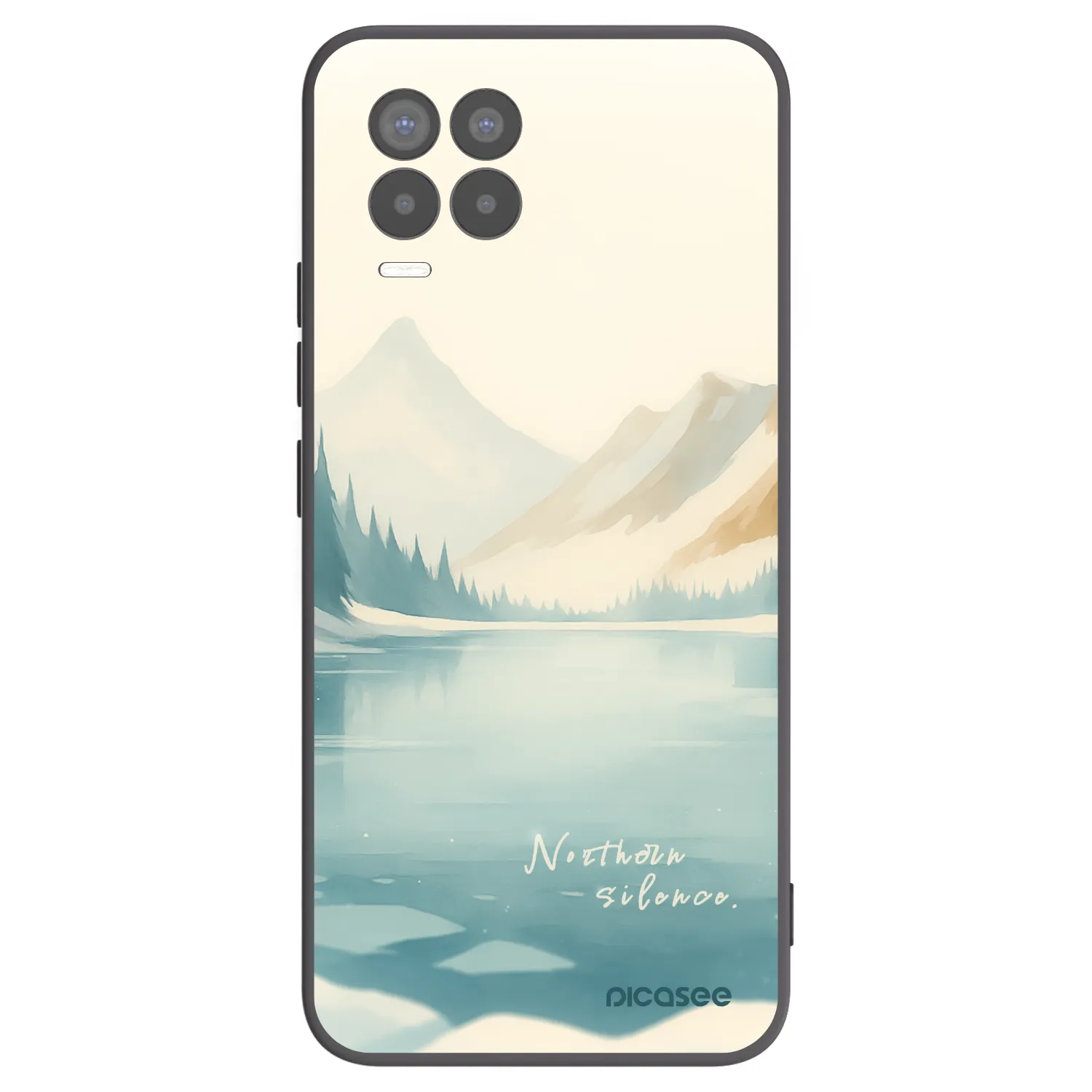 Picasee silikonowe czarne etui na Realme 8 4G - NOTHERN SILENCE