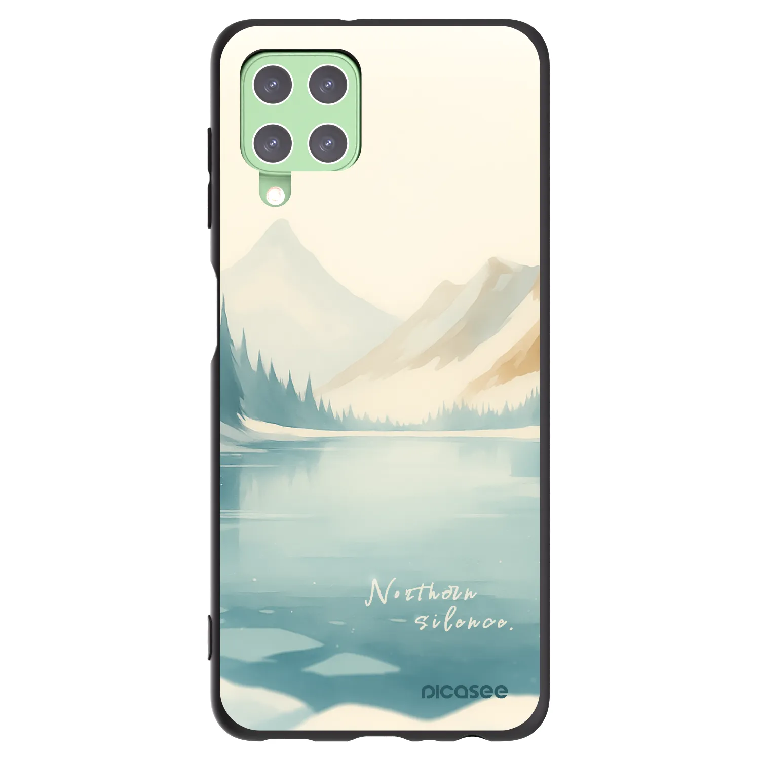 Picasee silikonowe czarne etui na Samsung Galaxy A22 A225F 4G - NOTHERN SILENCE