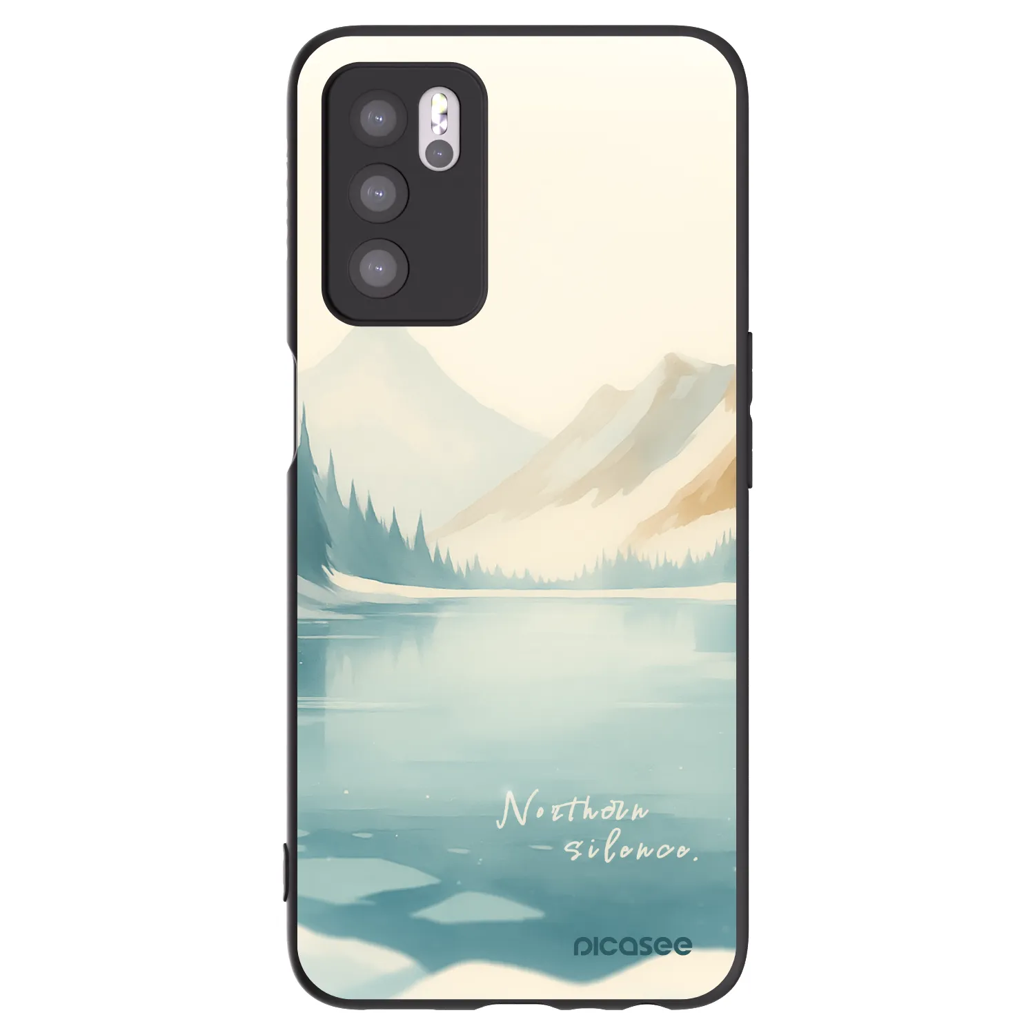 Picasee silikonowe czarne etui na OPPO A16s - NOTHERN SILENCE