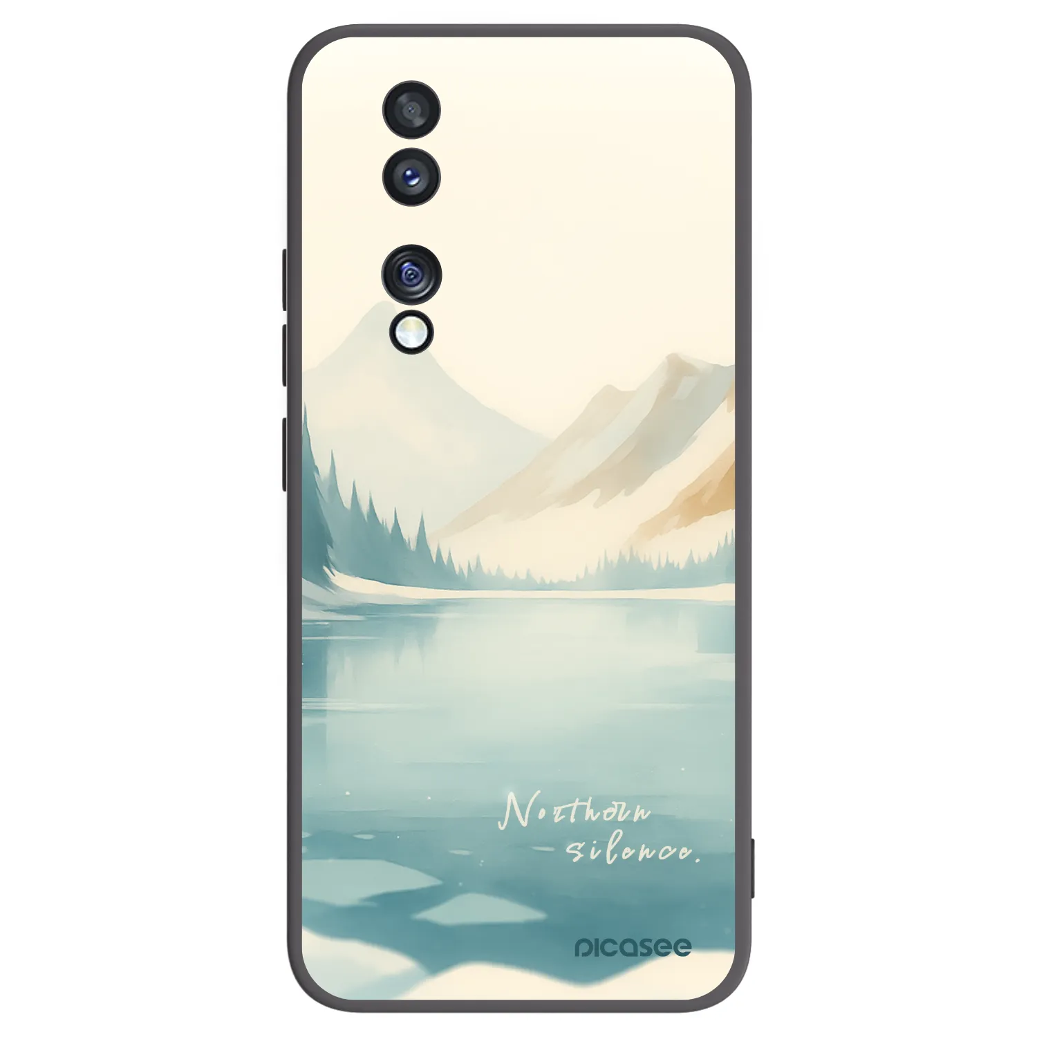 Picasee silikonowe czarne etui na Honor 70 - NOTHERN SILENCE