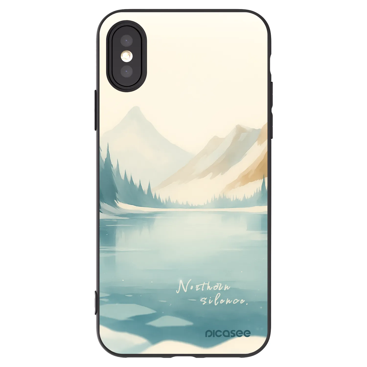 Picasee silikonowe czarne etui na Apple iPhone X/XS - NOTHERN SILENCE