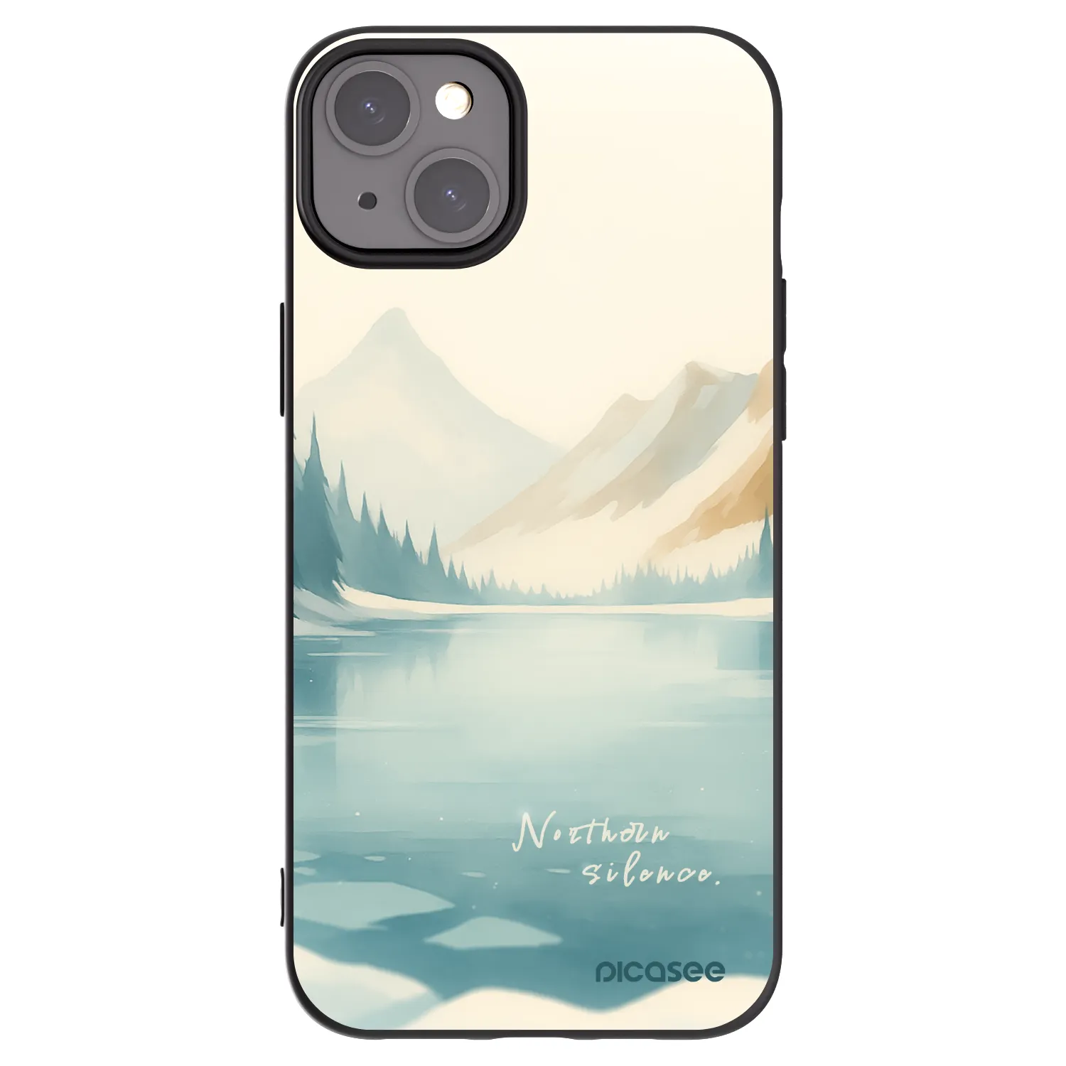 Picasee silikonowe czarne etui na Apple iPhone 15 Plus - NOTHERN SILENCE