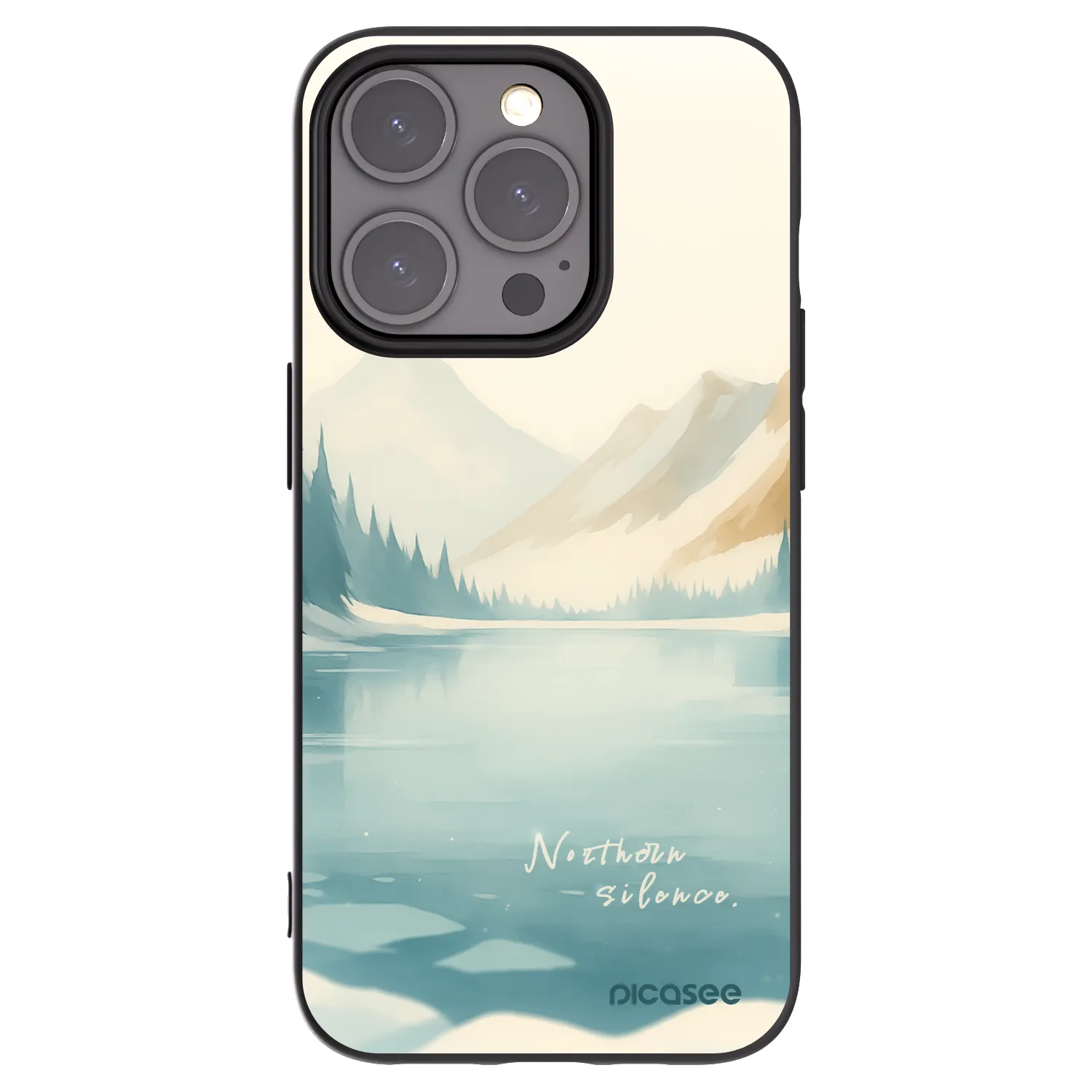 Picasee silikonowe czarne etui na Apple iPhone 15 Pro - NOTHERN SILENCE