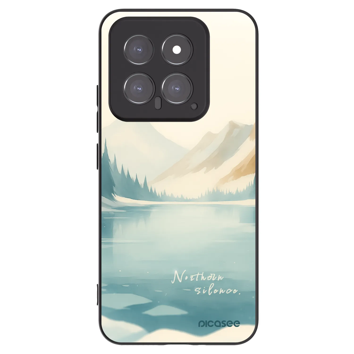Picasee silikonowe czarne etui na Xiaomi 14 - NOTHERN SILENCE