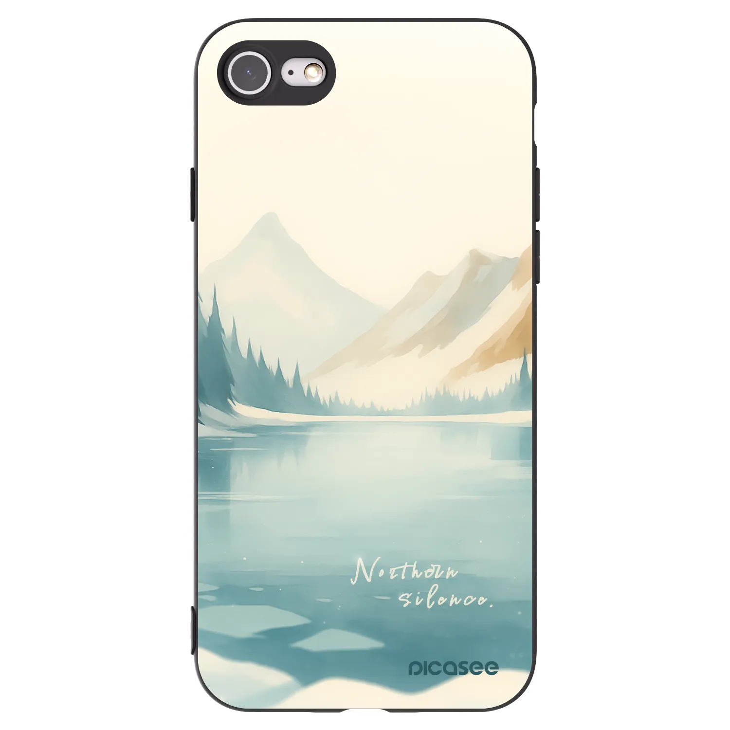 Picasee silikonowe czarne etui na Apple iPhone 8 - NOTHERN SILENCE