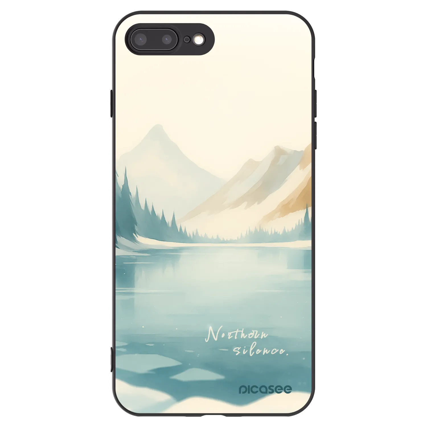 Picasee silikonowe czarne etui na Apple iPhone 8 Plus - NOTHERN SILENCE