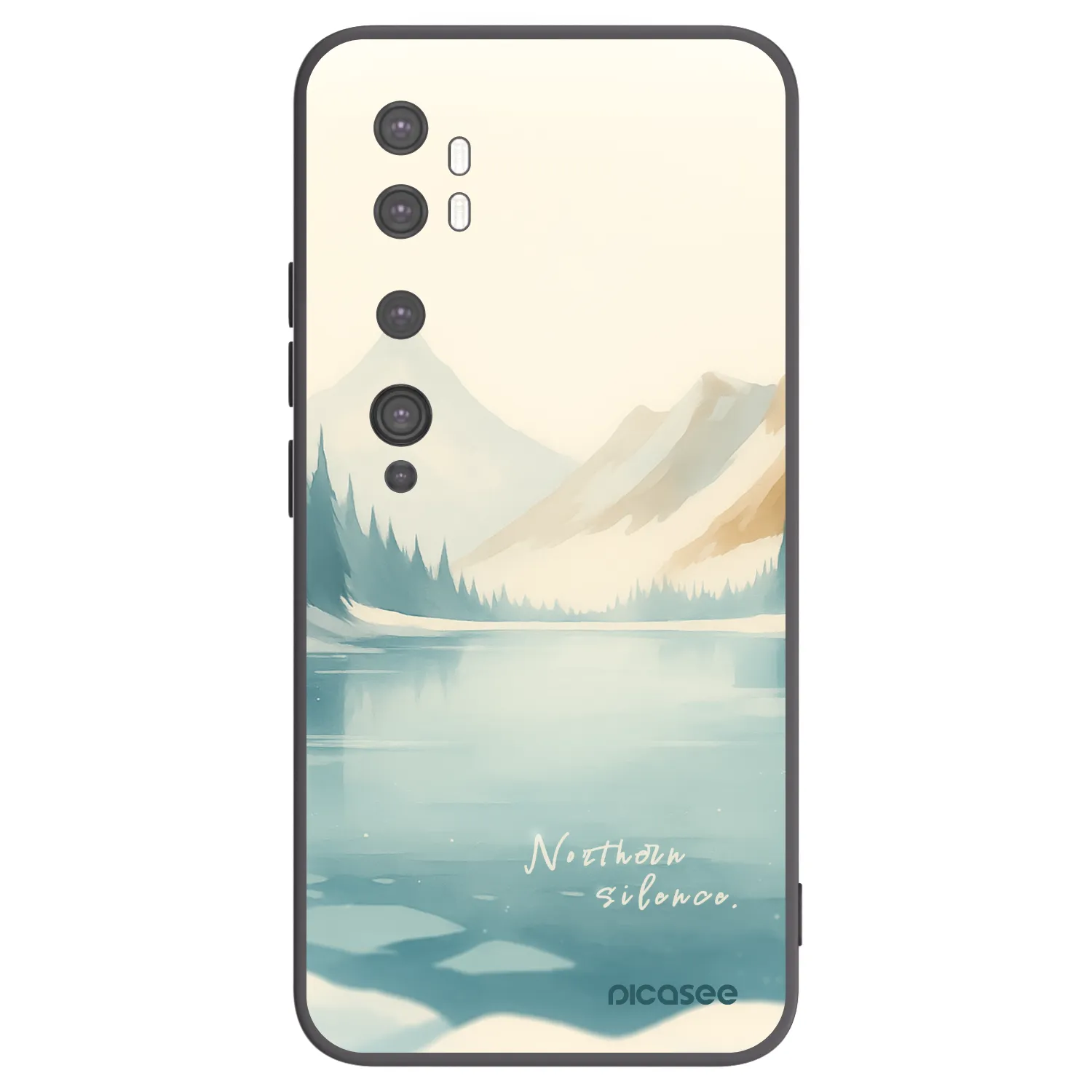 Picasee silikonowe czarne etui na Xiaomi Mi Note 10 (Pro) - NOTHERN SILENCE