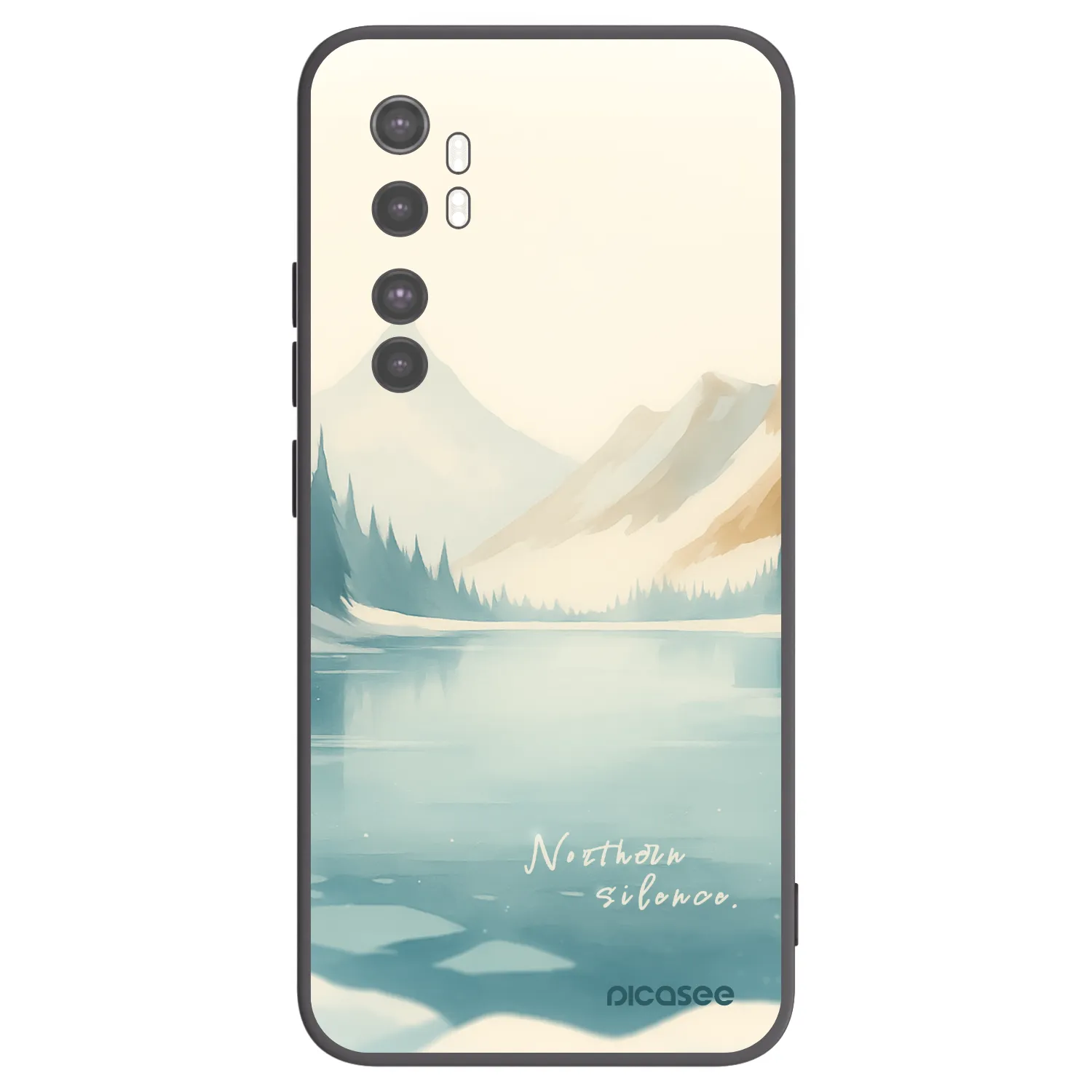 Picasee silikonowe czarne etui na Xiaomi Mi Note 10 Lite - NOTHERN SILENCE