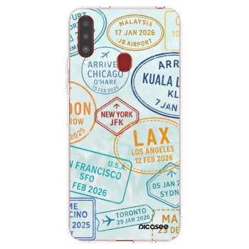 Picasee silikonowe przeźroczyste etui na Samsung Galaxy A20s - PASSPORT EDITION