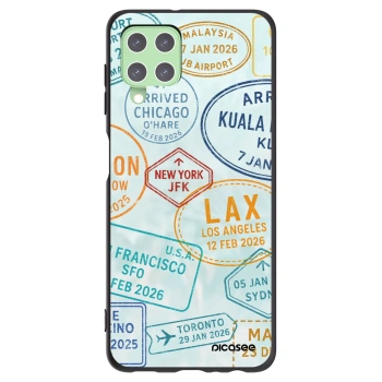 Picasee silikonowe czarne etui na Samsung Galaxy A22 A225F 4G - PASSPORT EDITION