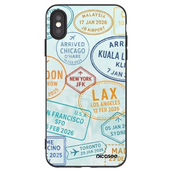 Picasee silikonowe czarne etui na Apple iPhone XS Max - PASSPORT EDITION