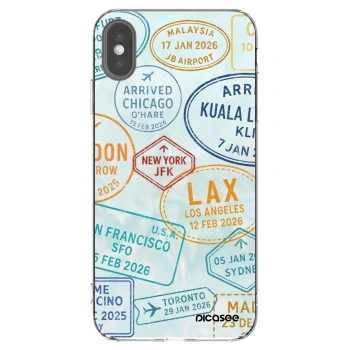 Picasee silikonowe przeźroczyste etui na Apple iPhone XS Max - PASSPORT EDITION