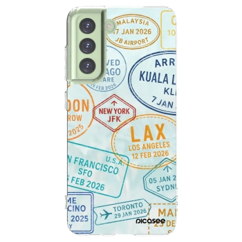 Picasee silikonowe przeźroczyste etui na Samsung Galaxy S21 FE 5G - PASSPORT EDITION