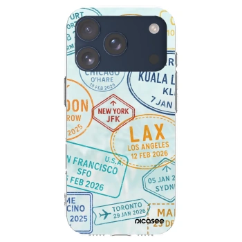 Picasee silikonowe przeźroczyste etui na Apple iPhone 17 Pro - PASSPORT EDITION