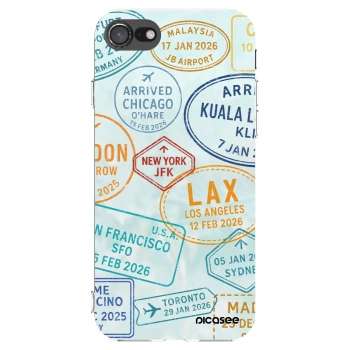 Picasee silikonowe przeźroczyste etui na Apple iPhone 8 - PASSPORT EDITION